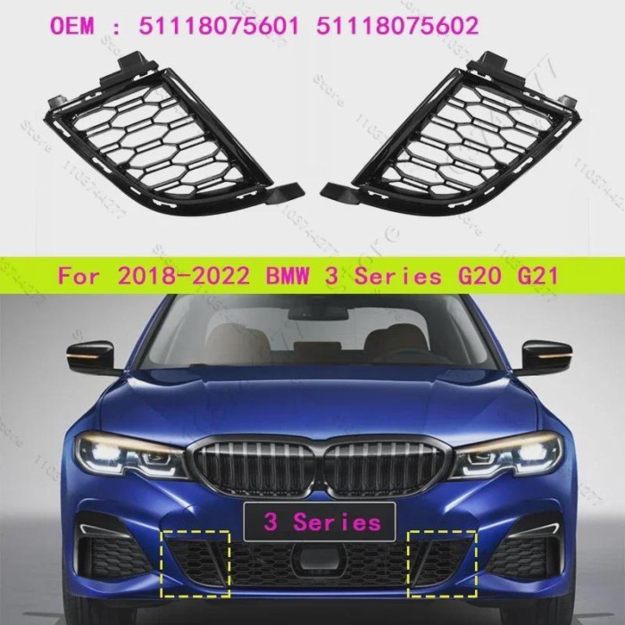 For 2018-2022 G20 G21 BMW 330e 330eX 330i 330iX M340i M340iX Front Bumper Lower Grill Cover 5111807