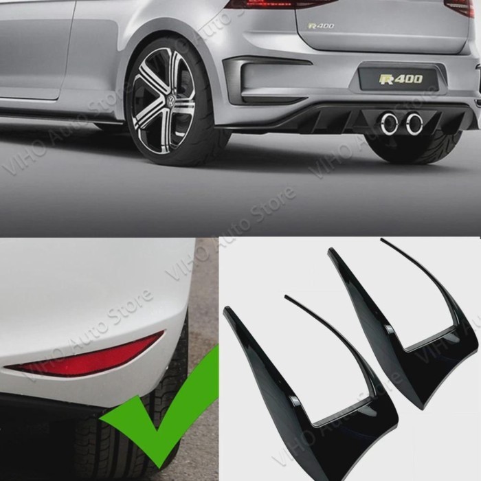 For VW Golf 7 Golf 7R GTI GTD Golf VII MK7R 2013-2019 R400 Car Rear Side Bumper Splitter Canard Spo