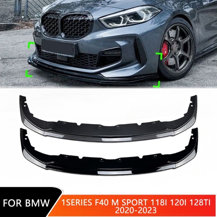 For BMW 1Series F40 M Sport 118i 120i 128ti 2020-2023 Car Front Bumper Lip Spoiler Canard Splitter