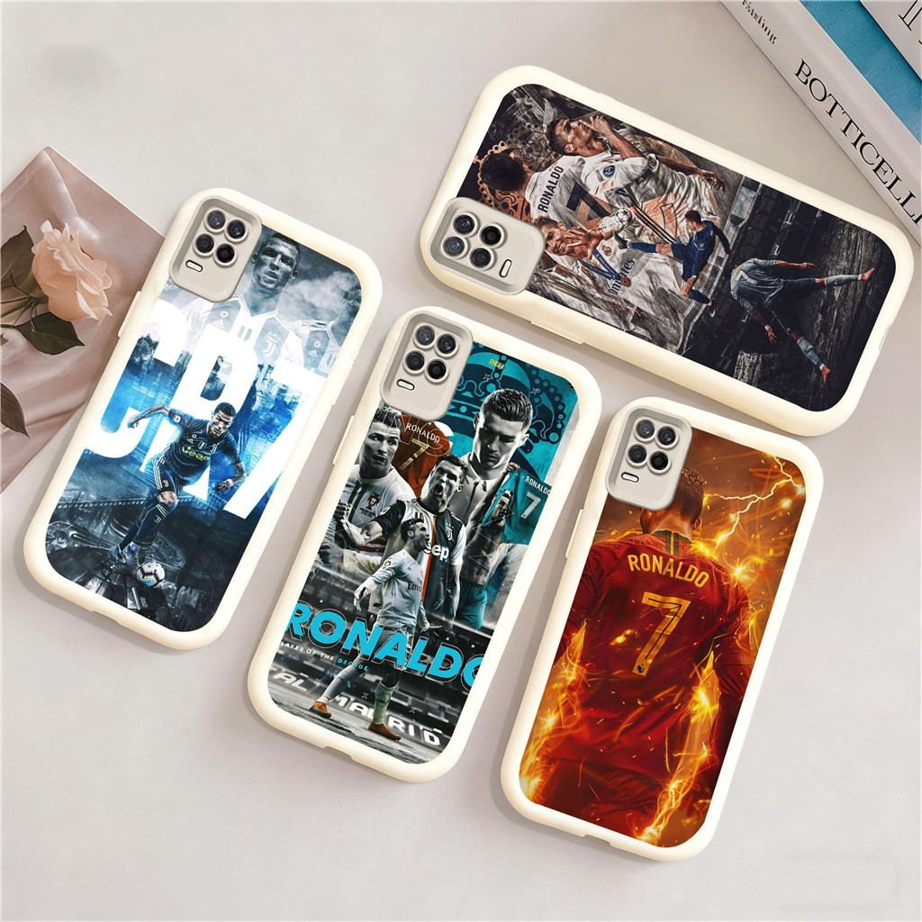RN6 CR7 Ronaldo สีดําสีขาวซิลิโคนอ่อนนุ่มสําหรับ OPPO Reno ค้นหา Narzo A74 X3 F19S F19 A31 4 10 10A 