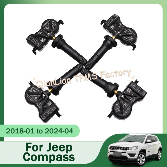 Tire Pressure Monitoring System For Jeep Compass Grand Cherokee Renegade 4pcs 433MHz 68313387AA 683