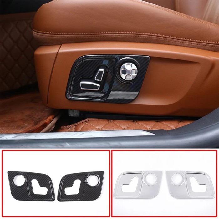 Carbon Fiber Chrome Style for Maserati Levante Ghibli Quattroporte Seat Side Adjustment Button Trim
