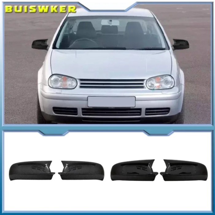 Bat Side Mirror Cover for Golf 4 Bora A4 MK4 VW 1999-2006 GTI R32 Car Accessories Shiny Piano Black