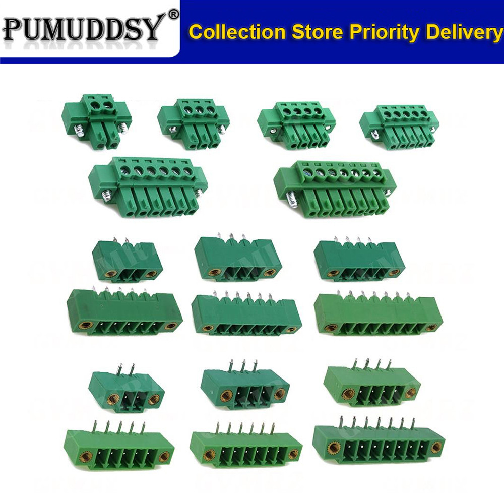 5PCS 15EDG 3.81 พร้อมหน้าแปลน Plug-in Terminal Blocks ปลั๊กซ็อกเก็ต 2/3/4/5/6/7/8/9/10/12P KF15EDG 2
