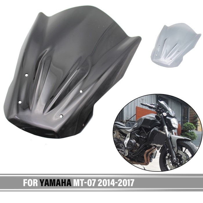 For YAMAHA MT07 MT 07 2014 2015 2016 2017 For FZ-07 FZ07 FZ 07 Windshield Windscreen with Mounting