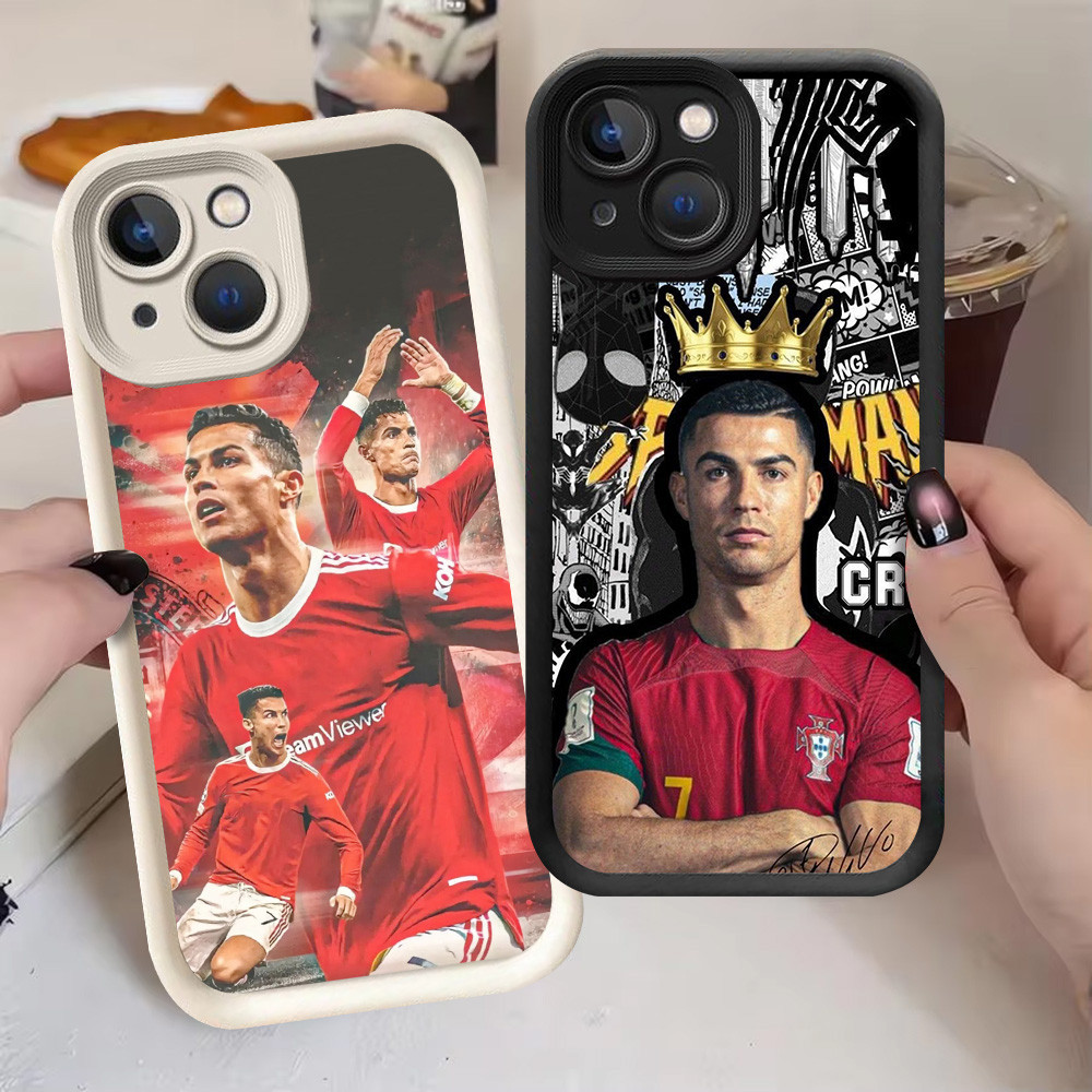 G-50 CR7 Ronaldo Casing สําหรับ iPhone 8 7 13 14 Pro Max Plus สีดําและสีขาว