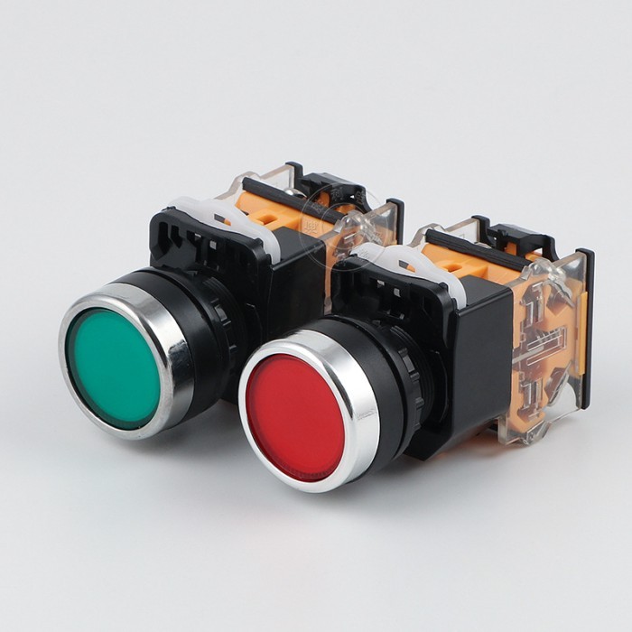 LA38-11BNZS LA38-11T ปุ่มแบน Self-Locking ปุ่มสวิทช์ 22MM หนึ่งเปิดหนึ่งปิด