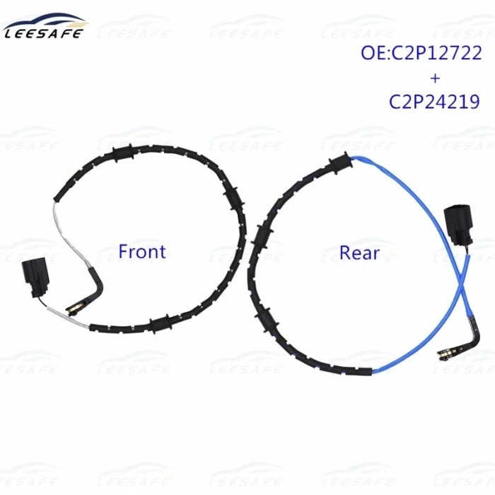 Front + Rear Axle brake pad wear sensor C2P12722+C2P24219 For JAGUAR XK X150 Convertible Coupe 5.0