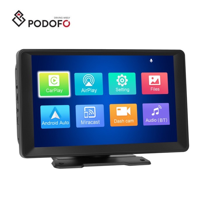 Podofo 9 Inch Portable Monitor Auto Wireless Carplay Android Auto Car Radio BT FM TF Card IPS Airpl