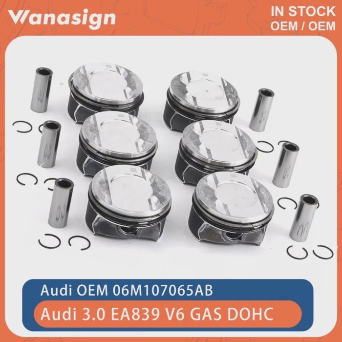 Engine Pistons & Rings Set 84.51mm Fit 3.0 L For Audi VW Touareg A6 Q7 Q8 S4 S4 B9 S5 B9 3.0L EA839