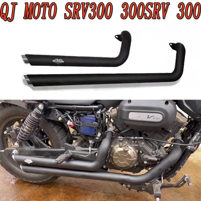 For QJ MOTOR SRV 300 300 SRV 300 SRV QJ MOTOR Modified Exhaust Double-Outlet Horseshoe Sound Exhaus
