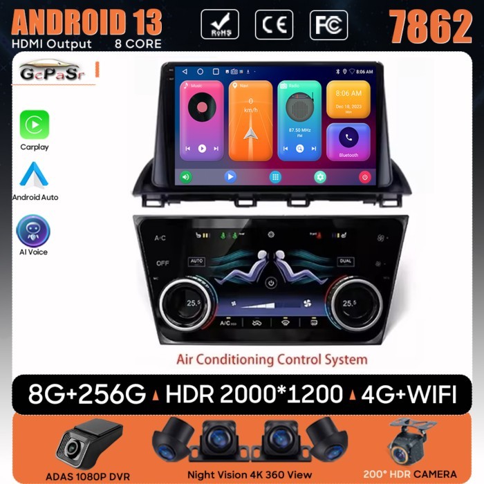 Car Radio Android Carplay For Mazda 3 Axela 2014 - 2019 Video No 2din GPS Navigation Stereo 4G Wifi