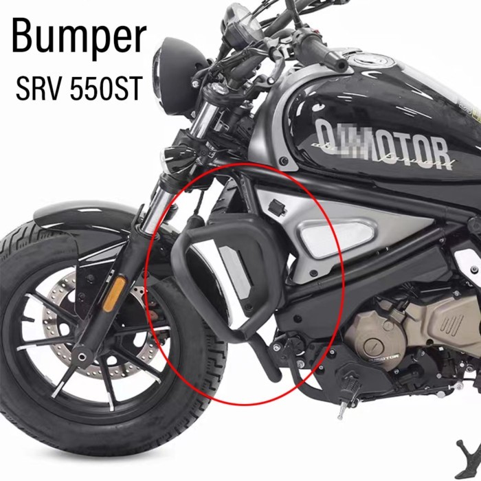 For QJMOTO QJ SRV550ST ST550 550SRVST SRV 550 ST Motorcycle UPPER CRASH BAR EXTENSION Bumper Stainl