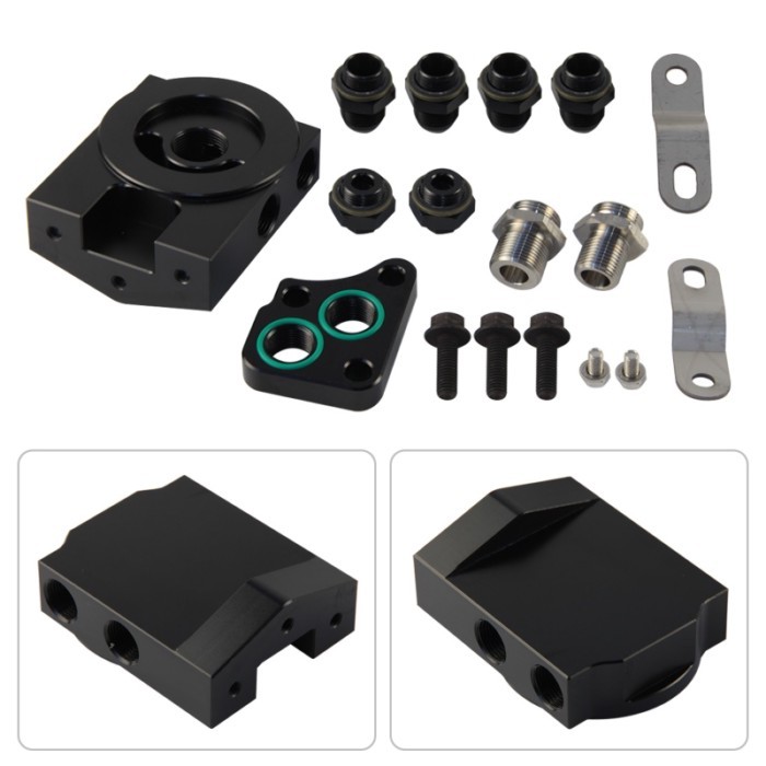 Oil Filter Sandwich Relocation Adapter Aluminum Oil Cooler Plate Kit For Toyota Lexus V8 Engine UZ