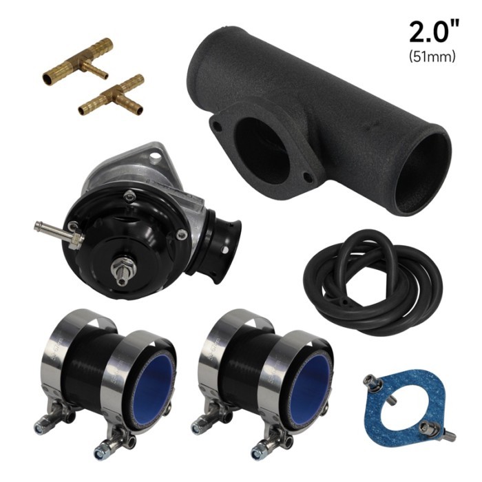 2inch Flange Pipe Clamp Kit & Balck Universal 10PSI Adjustable Turbo Blow Off Valve Type-S RS RZ St