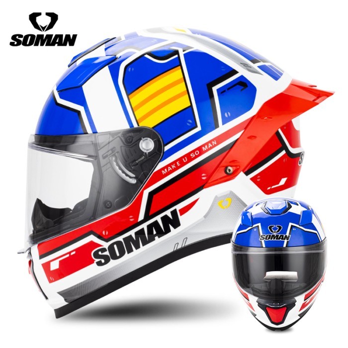 SOMAN Motorcycle Racing Helmet  Noise Reducing Motocross Helmet Men's Women's Personalized  F1 Full