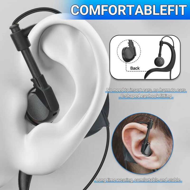 ▥  PTT Mic Headphone Walkie Talkie Earpiece Headset For Uv-5R Bf-888S UV 13 17 21 Pro 5R