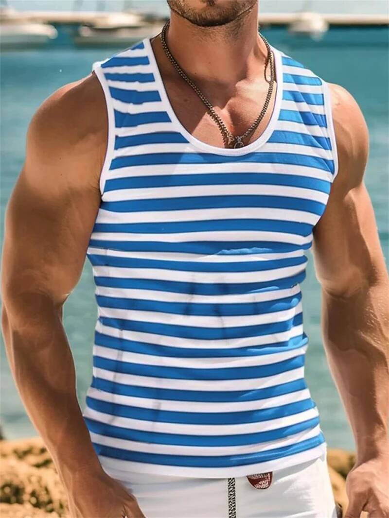 เสื้อ-tank-top-retro แขนกุด แฟชั่นฤดูร้อน พิมพ์ลาย3D แห้งไว สบายๆ