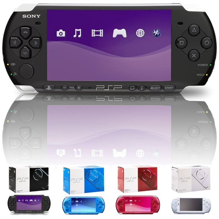 SONY PSP 3000 ชุดใหม่พร้อมการ์ดหน่วยความจํา 32GB 64GB 128GB (eFOOTBALL 2026) แบตเตอรี่เดิม + กระเป๋า