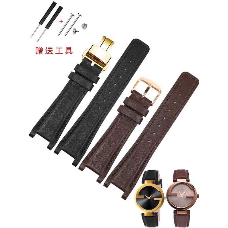 เหมาะสําหรับ GC Gucci สายนาฬิกาหนังแท้ 1332 1333 1335 Series ผู้ชายผู้หญิง Notch Gucci อุปกรณ์เสริมส