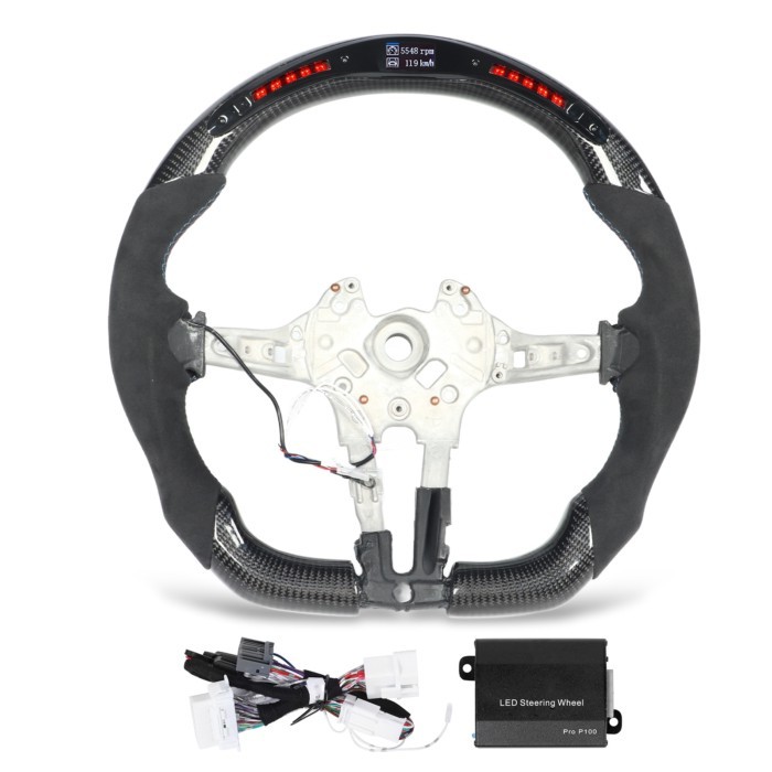 Carbon Fiber LED Display Shift Lights Steering Wheel for BMW F20 F22 F30 F32 F15 F16 M Sport M2 M3