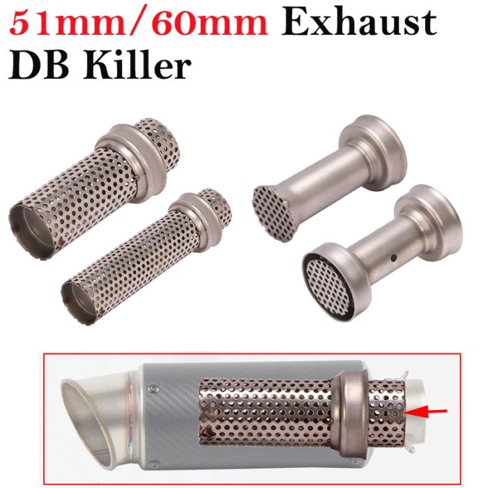 51mm / 60mm Universal Motorcycle Exhaust Escape Removable DB Killer Muffler Silencer Sound Reducer