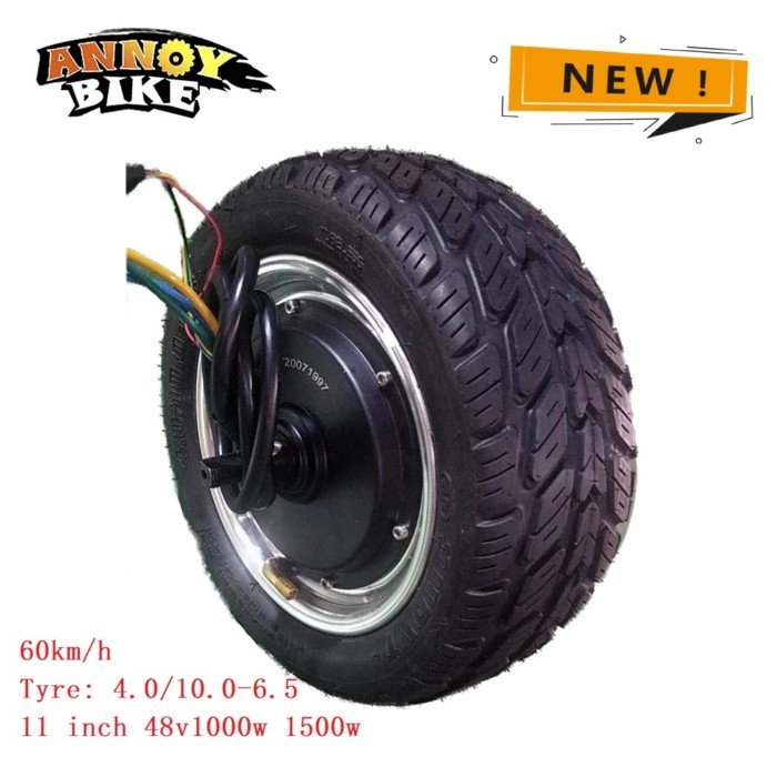 11 inch Hub Motor 48V 1000W 1500W 4.0/10.0-6.5 Tyre ATV Gearless Motor High Speed Motorcycle Engine