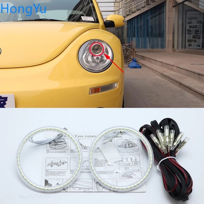 For Volkswagen VW Beetle 2006 2007 2008 2009 2010 Super Bright white color 3528 SMD led Angel Eyes
