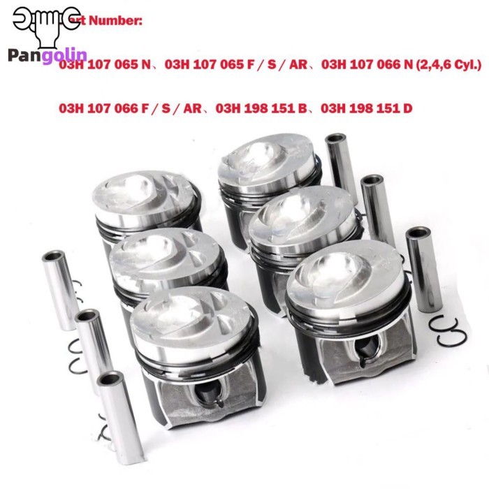 6pcs Engine Pistons Rings Set For Porsche Cayenne VW Passat Audi Q7 VR6 3.6L FSI 03H107065N 03H1070