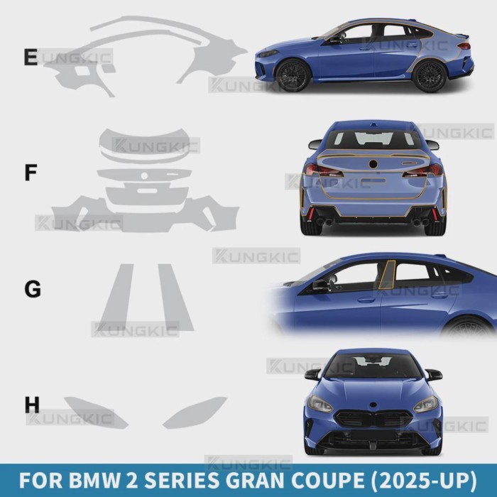 TPU Paint Protection Film For BMW 2 Series Gran Coupe F74 2025 Body Sticker Anti-scratch Protective