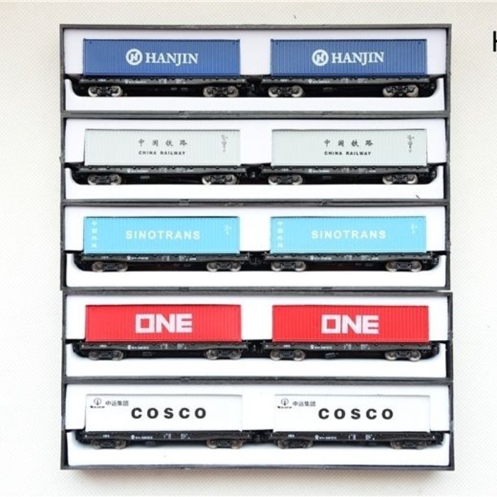 N Type N Scale Small Scale 1 Scale 160 Flatbed Truck+Container NX70A Train Model 2 ส่วน