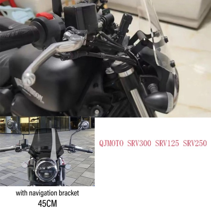 For QJMOTO SRV300 Accessories Windshield Sports Windscreen Wind Deflector Fit QJMOTO SRV300 SRV125