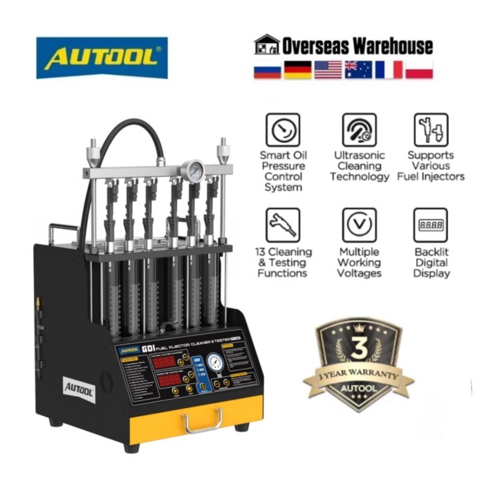 AUTOOL CT450 GDI Fuel Injector Cleaner & Tester Machine heated ultrasonic fuel injector cleaner  EF