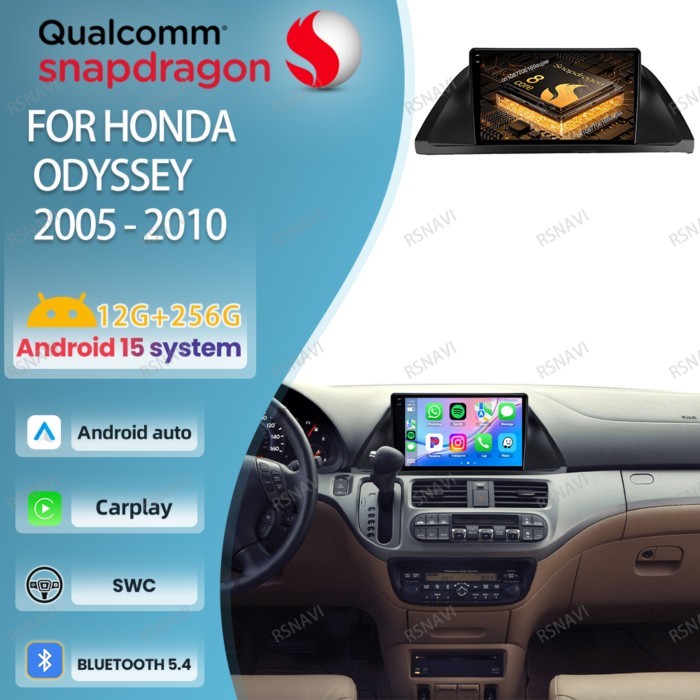 Car Radio Android 15 For Honda Odyssey 2005 - 2010 Qualcomm Stereo Viedo Player 5G WIFI DSP 4G LTE