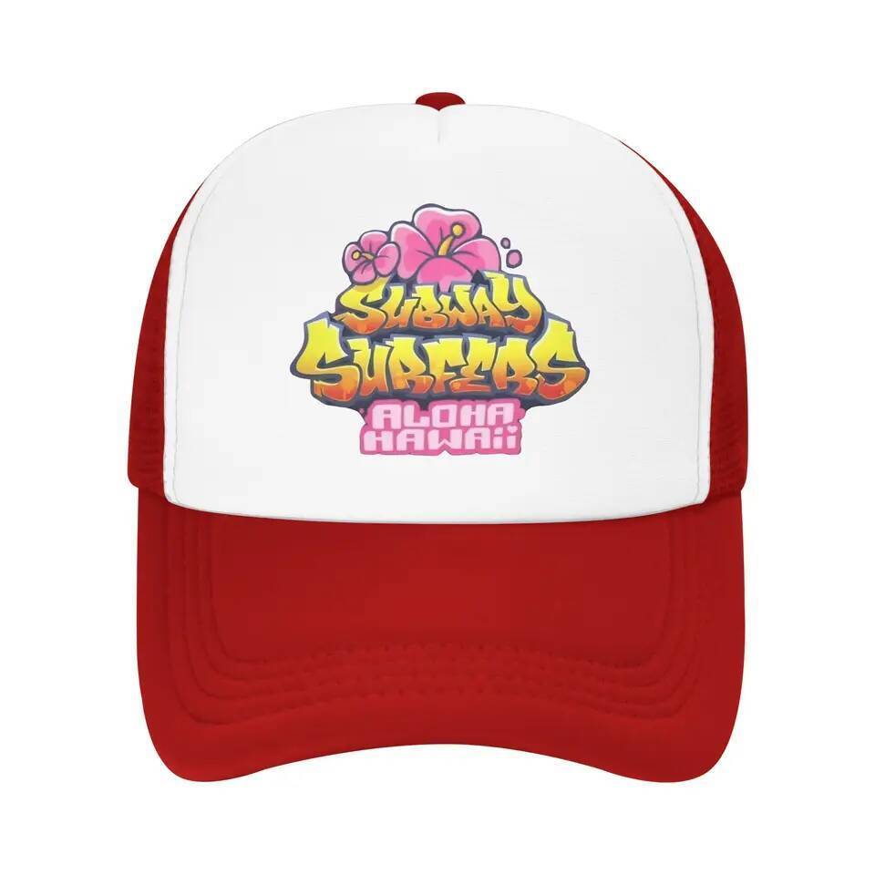 เบสบอลหมวก Subway Surfers เมืองชื่อเกมโฟมตาข่าย Trucker หมวกสบายๆฤดูร้อนกลางแจ้งตาข่าย-กลับเบสบอลหมว