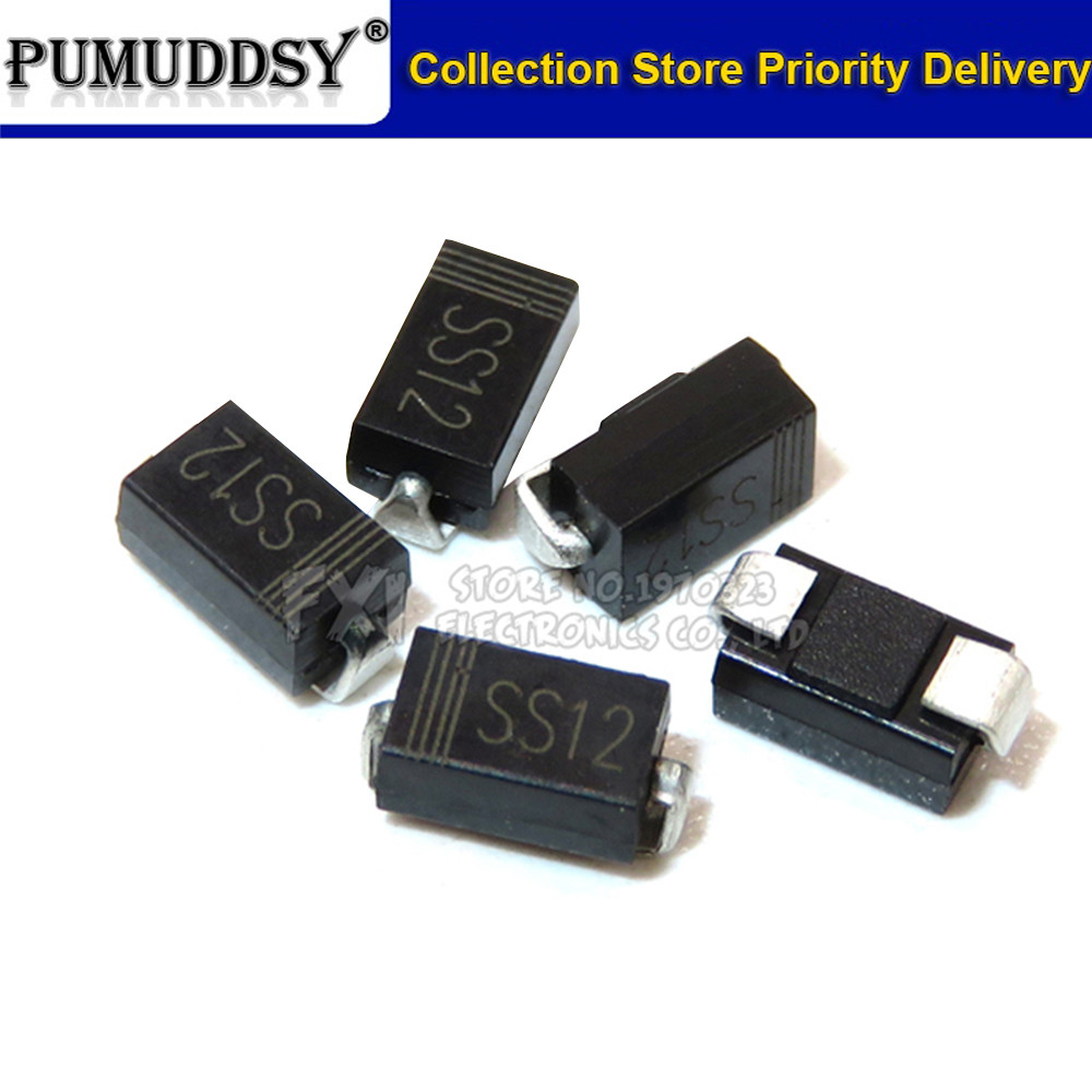 100pcs SMA 1N5817 IN5817 smd 1A 20V do-214ac Schottky ไดโอด ss12 ใหม่เดิม