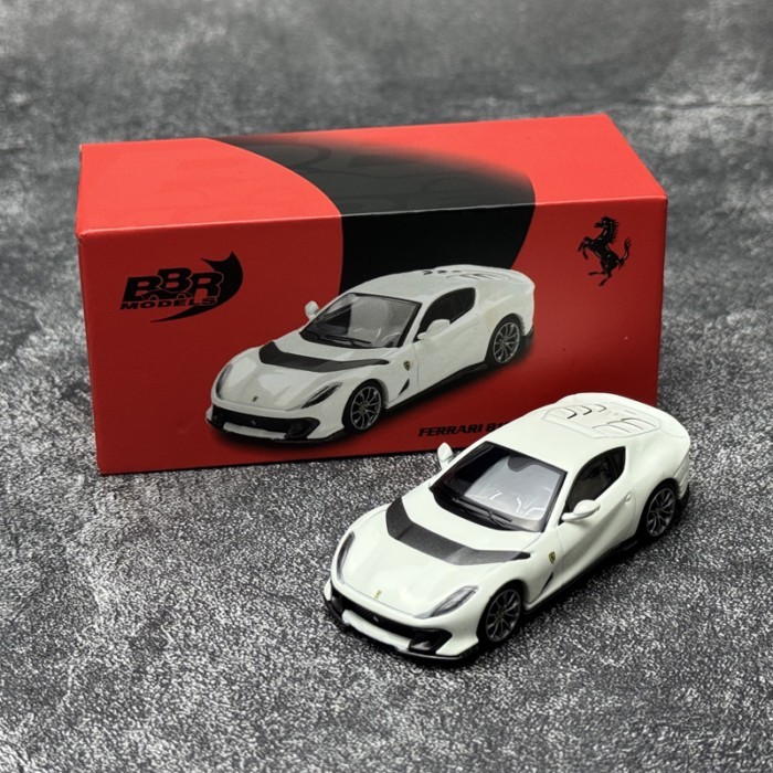 BBR 1: 64 Ferrari Ferrari 812 โมเดลรถโลหะผสมสีขาวคู่แข่ง
