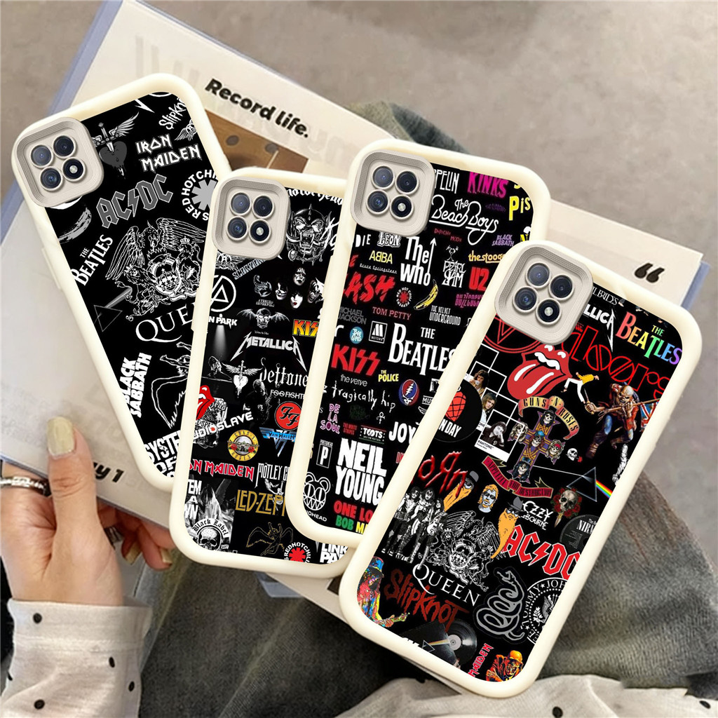 WC33 Rock Band Casing สําหรับ Hp ชุบ OPPO A7 A72 A57 A58 A57e A57s A76 A5S A74 2018 5G TPU วัสดุ