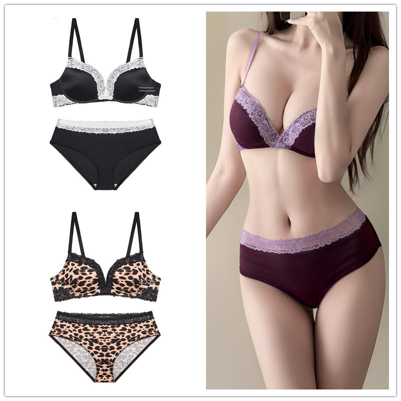บราถักบางแบบไร้สาย - Leopard Lace Push Up เหมาะสำหรับสุภาพสตรีที่มีเต้านมขนาดเล็ก