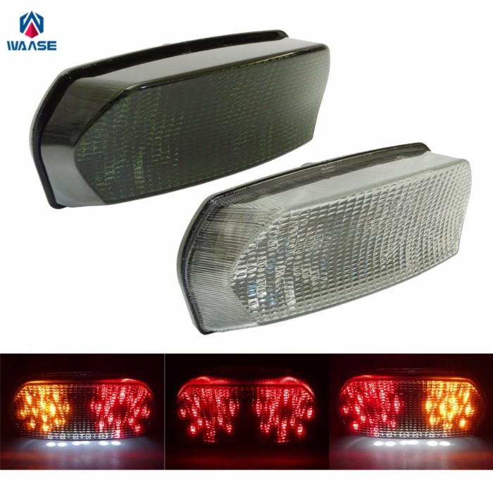 waase For Kawasaki Ninja ZX 7R 7RR ZX7R ZX7RR ZX750 1996 1997-2003 Rear Tail Turn Signals License P