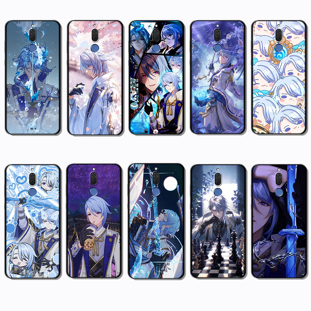 สําหรับ Huawei Nova 2 Lite 2i 3 3i 4E 5i 5T 7 SE 8i NF13 Kamisato Ayato สีดําขอบเคสโทรศัพท์ TPU | ยื