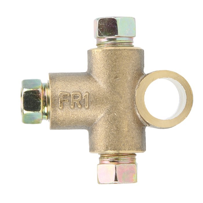 Brake Tee Brake Tee With 3 Male Nuts 3 Way T shape Brake Tee With 3 Male Nuts Short Union M10 3/16i