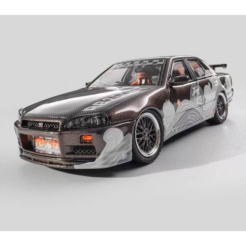 Mortal 1:64 Scale JDM ER34 Collaboration Editionจําลองของเล่นรถสะสมจอแสดงผลชิ้นของขวัญของที่ระลึก
