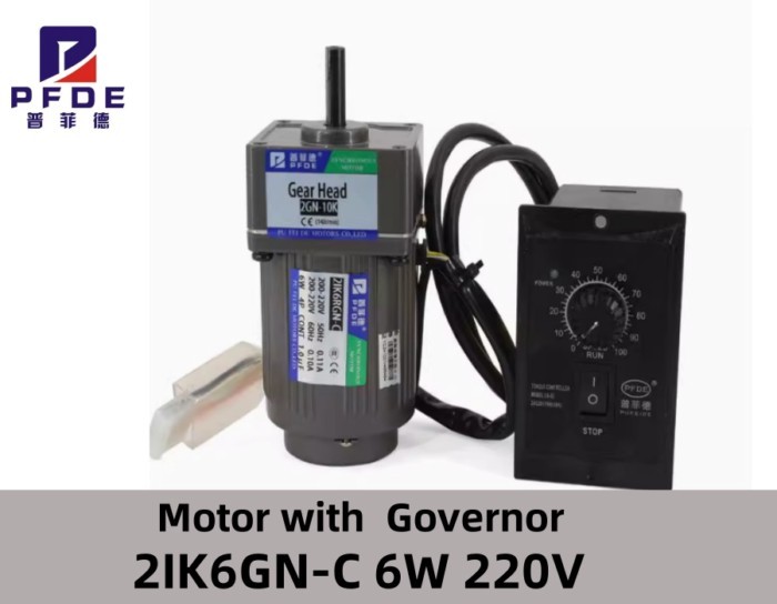 2IK6GN-C  6W 220V  AC Gear Reducer Motor with Speed Regulator Adjustable Speed CW CCW Single-Phase