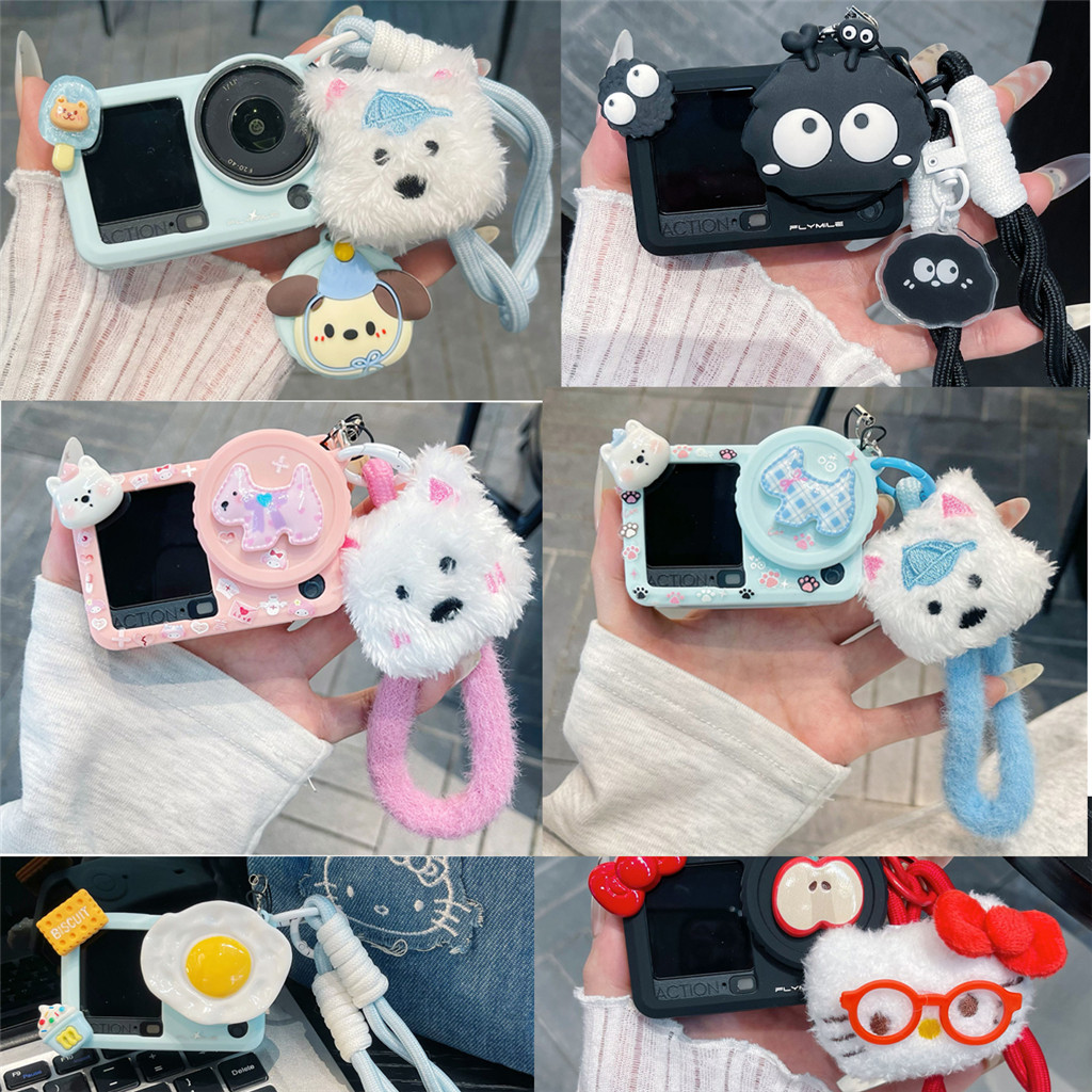 สําหรับ DJI Osmo Action 5 Pro/Action 6 4 3 5 ซิลิโคนน่ารัก Blue Kitty การ์ตูน Osmo Action 6 4 3 5 Pro Lucky แฟชั่น Soft Slim Travel Shatterproof ฝาครอบ