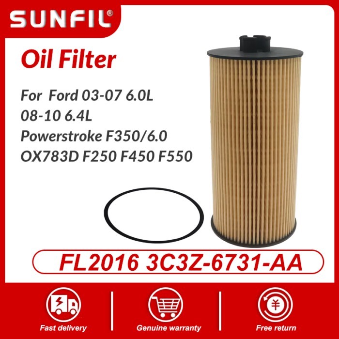 Oil Filter FL2016 3C3Z-6731-AA For Ford 03-07 6.0L 08-10 6.4L Powerstroke F350/6.0 OX783D F250 F450
