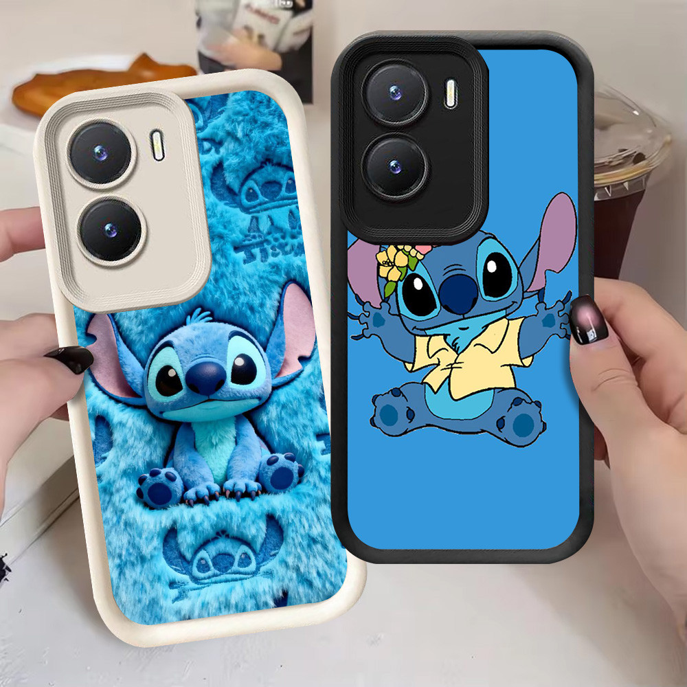 G-69 Stitch Casing สําหรับ VIVO IQOO Z9 Z9X Y02S Y56 Y16 5G สีดําและสีขาว