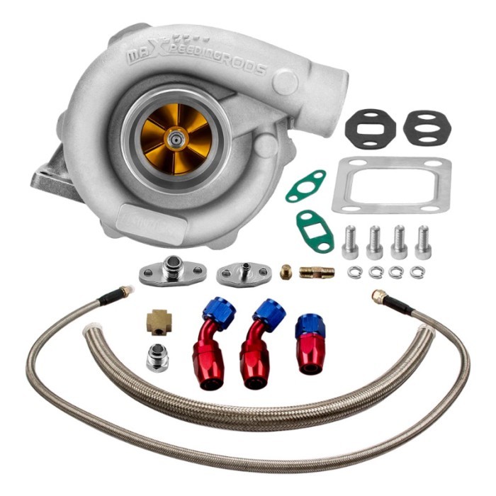 T3/T4 Upgrade Billet Turbo 63 A/R T04E 400+HP BOV Adapter Oil Return Feed Line