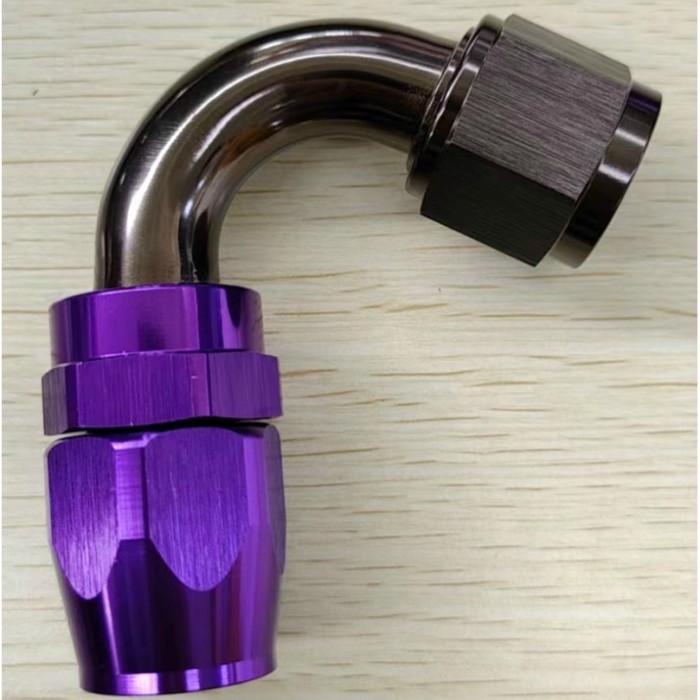 Custom Logo straight 45 90 120 180 degree purple /black fittings straight 6an an6 8an an8 10an an10