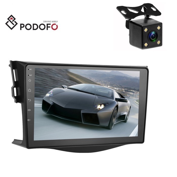 Podofo Android 10  9'' Car Radio GPS Navigation Auto Radio Car Stereo BT/FM/Phone Link For Toyota/R
